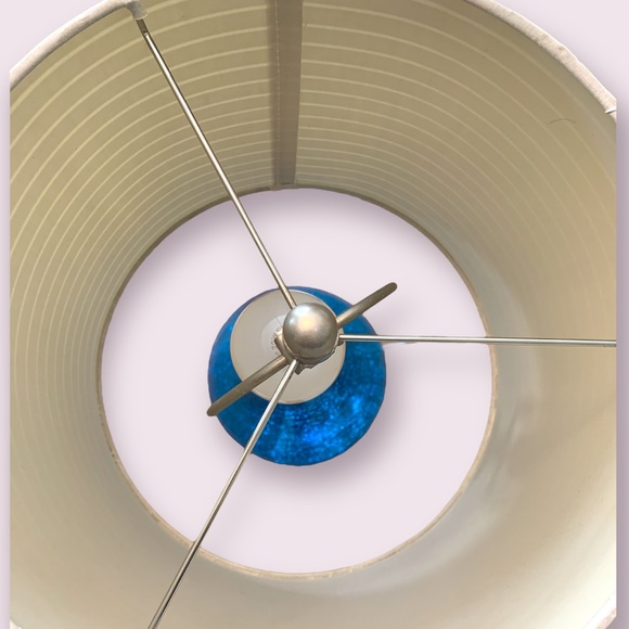 Cerulean Blue Glass Lamp - Picture 3 of 3